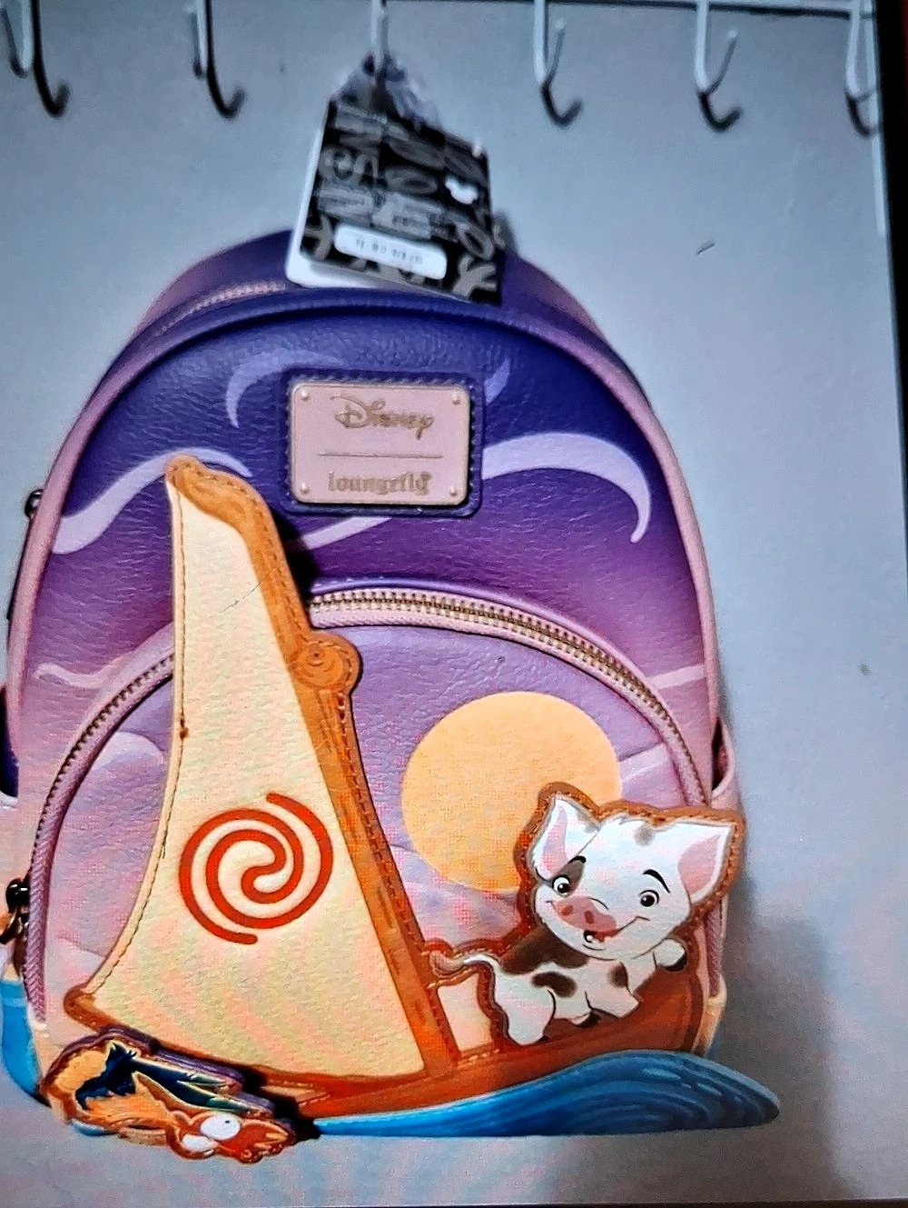 Loungefly Disney Moana Pua & Hei Sunset Boat Mini Backpack Mini Backpack Purple